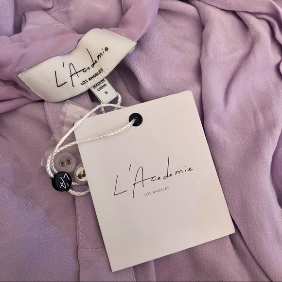 L’Academie Helena Blouse Top Halter Ruffle Lilac Lavender Purple S NWT - Picture 5 of 5